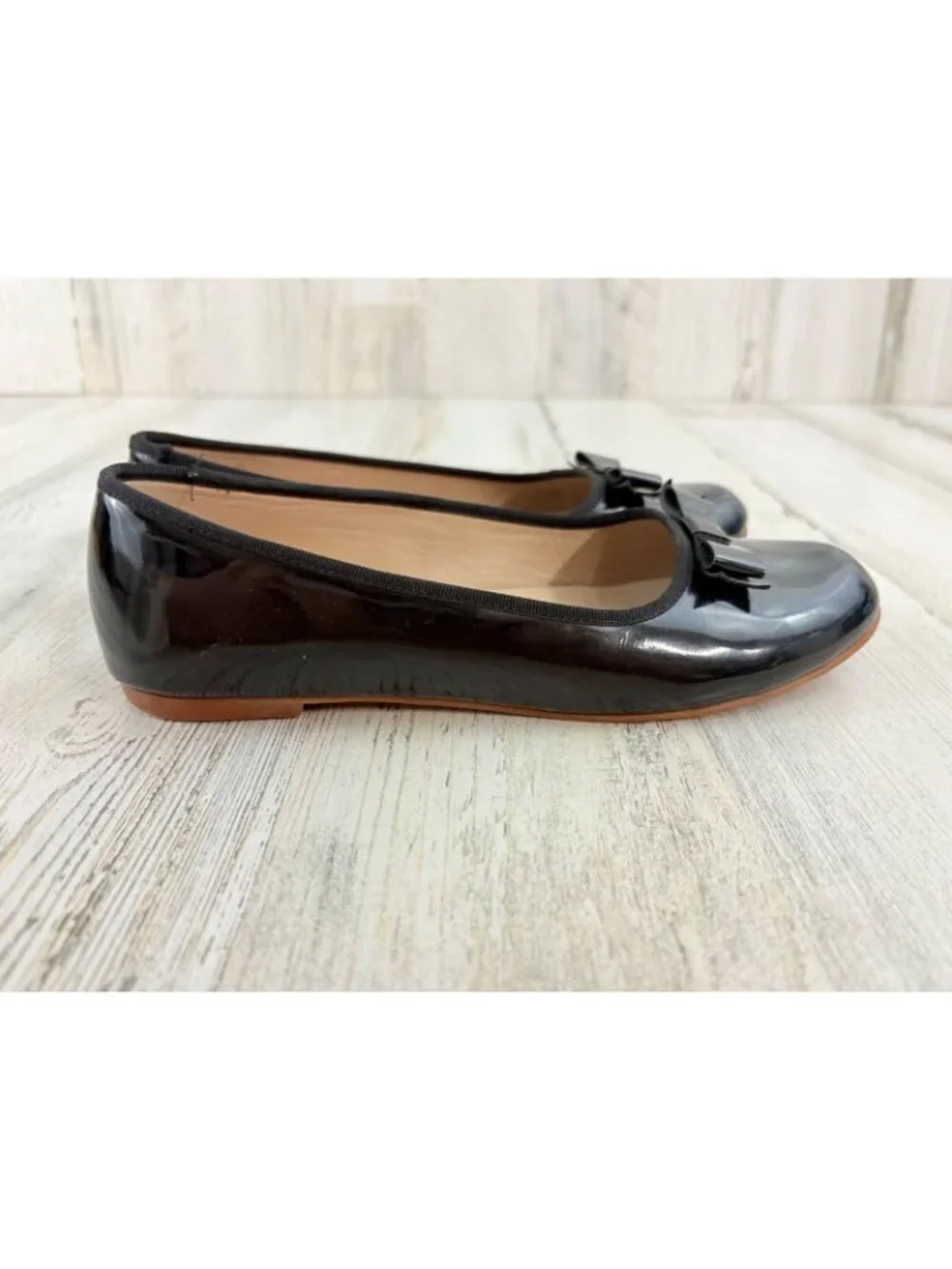 Elephantito Black Patent Ballet Flats Shoes Girls Sz 34 3